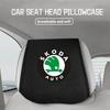 AEX1 Car Headrest Cover Universal Interior Accessories Fit For Skoda Fabia Kamiq Superb Scala Enyaq-iV MK3 VisionS Yeti