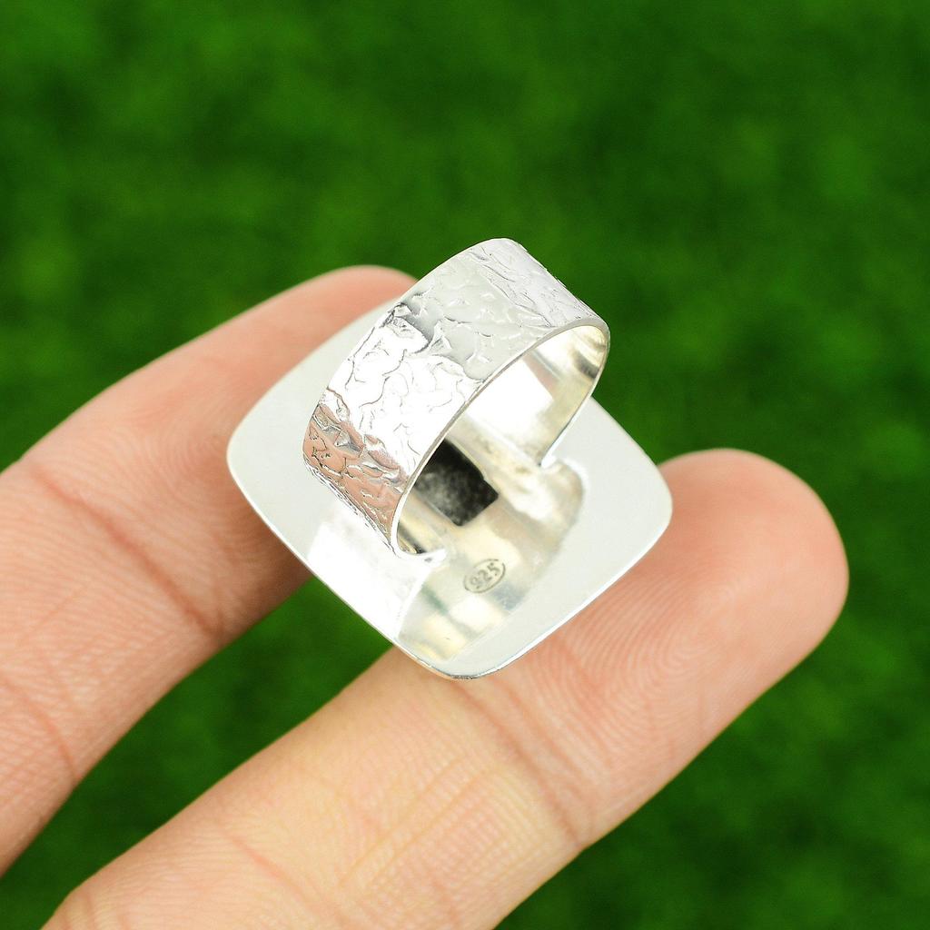Labradorite Gemstone 925 Silver Bezel Trendy Promise New Ring Jewelry Size 7.75