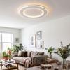 15.75in Modern Dimmable Led Flush Mount Ceiling Light with Remote Control Round Ceiling Light Fixture for Bedroom