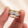Mixed Metal Dome Ring Set – Silver Copper Brass Stacking Band Rings, Minimalist Handmade Jewelry
