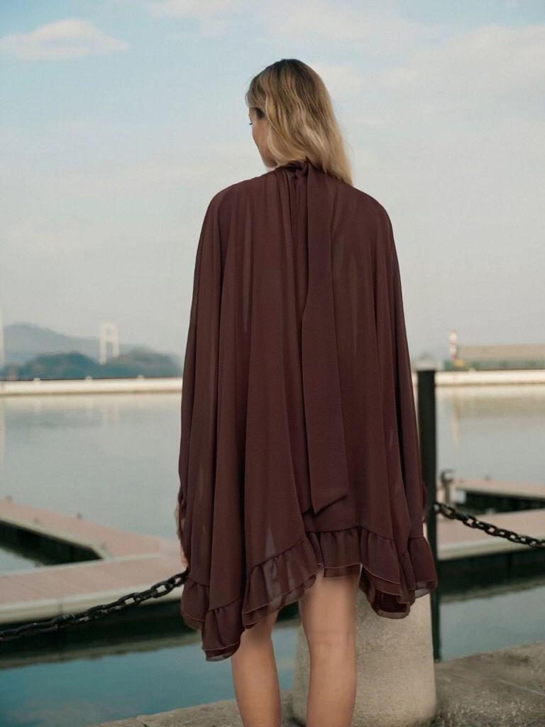 Elegant Spring/Summer Chiffon Dress & Camisole Two-Piece Set