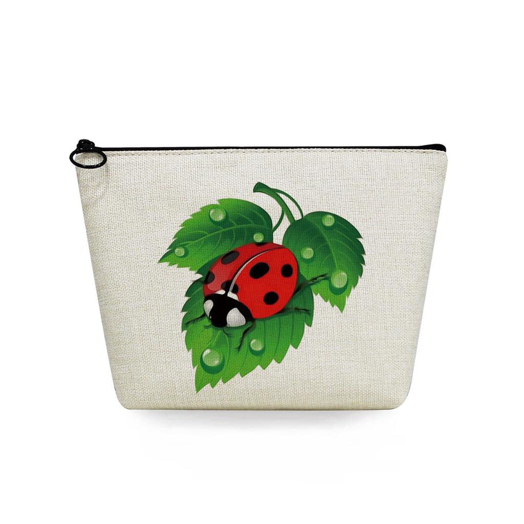 Women Seven-spotted ladybug Print Cosmetic Bag Toiletries Organize Travel Storage Case 6748