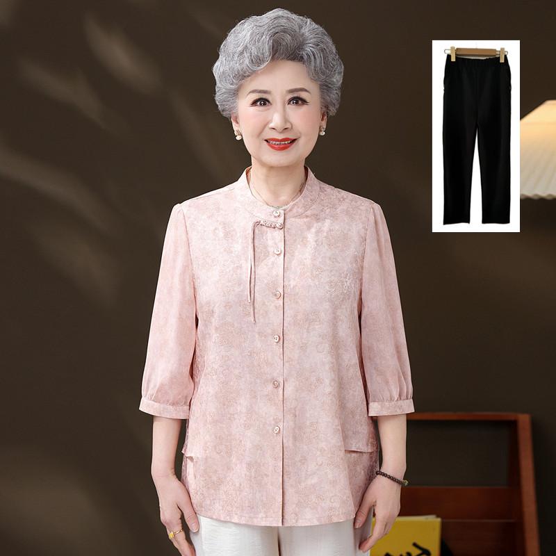 Spring Fashion National Style Shirt for Middle-Aged & Senior Women