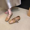 Brown Retro French Mary Jane High Heels 2025 Women's New Temperament One-word with Square Head Soft Sole Light Mouth Single Shoes