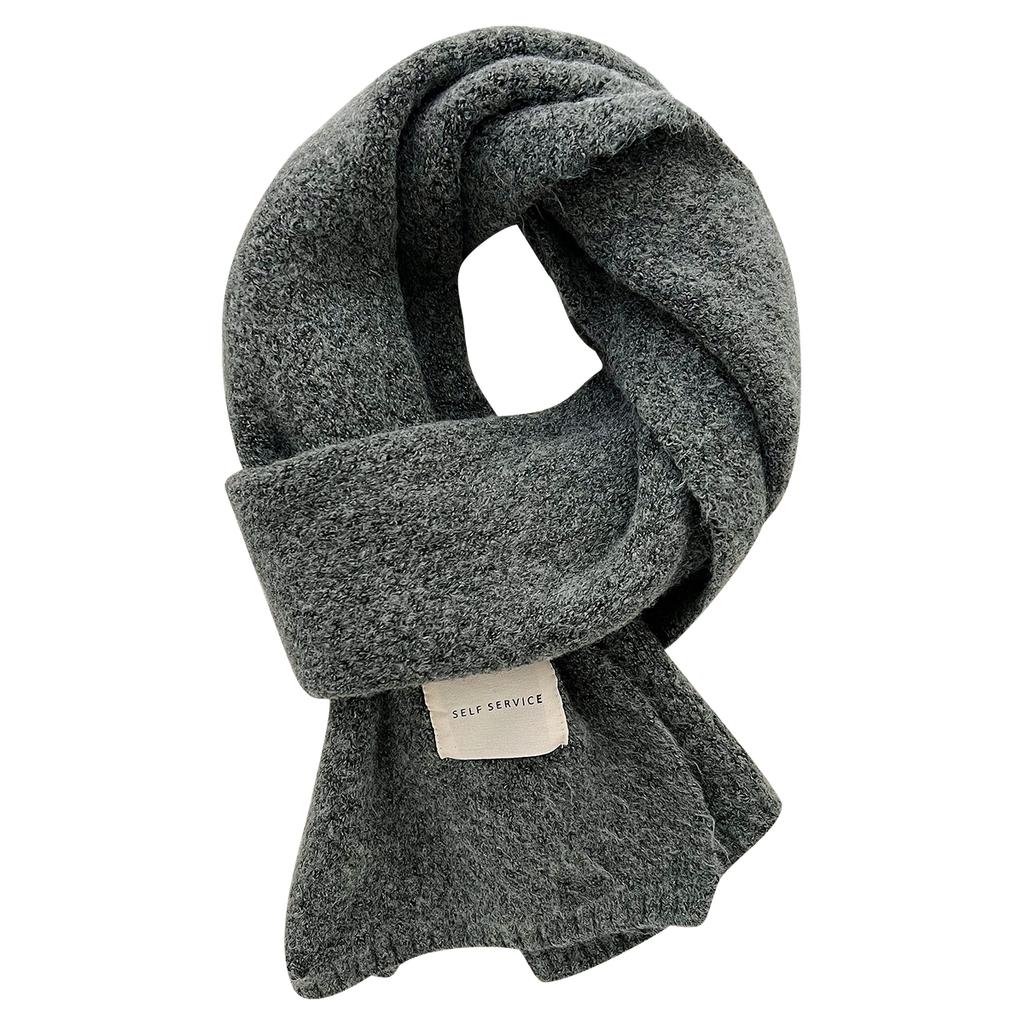 1116 Autumn and Winter New Solid Color Knitted Scarf Women's Daily Travel Temperament Versatile Scarf Winter Windproof and Cold