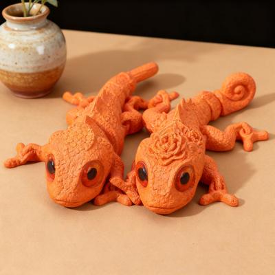 3D Printed Chameleon Articulated Lizard Model with Movable Joints Flexible Chameleon Fidget Toy for Stress Relief Home Office Desk Decoration