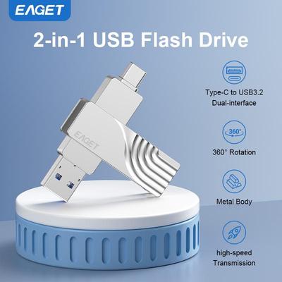 EAGET USB 3. 2 Typ-C zu USB-Speicherstick Pen Drive 2 in 1 USB 3.2 Speicherstick Flash-Disk Typ-C Pendrive