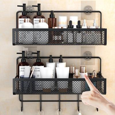 Antirust Bathroom Shelf Wall Mounted Corner Storage Shelves Shampoo Holder Cosmetic Rack Iron Shower Drain Basket Organizer
