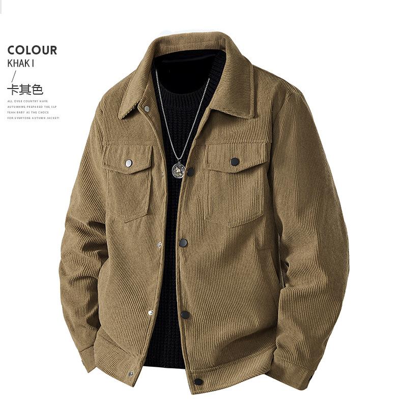 Men S Corduroy Casual Work Jacket Spring Autumn