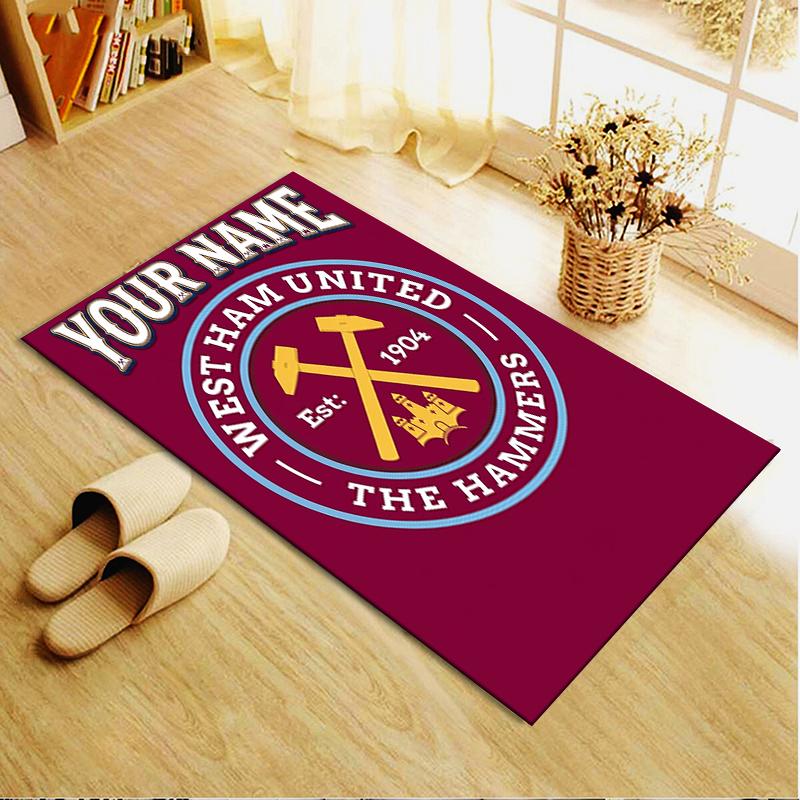 Custom Name West Ham United Carpet Rug for Living Room Bedroom Home Sofa Decoration,Kids Play Non-slip Floor Mat