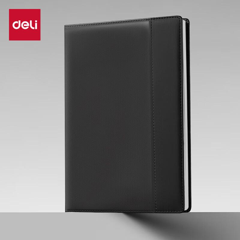 Deli 16K Soft Leather Notebook, Black
