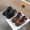 2024 Children Short Plush Boots for Girls Autumn Winter New Fashion Korean Style Soft Anti-slippery Sweet Bowtie Leather Shoes