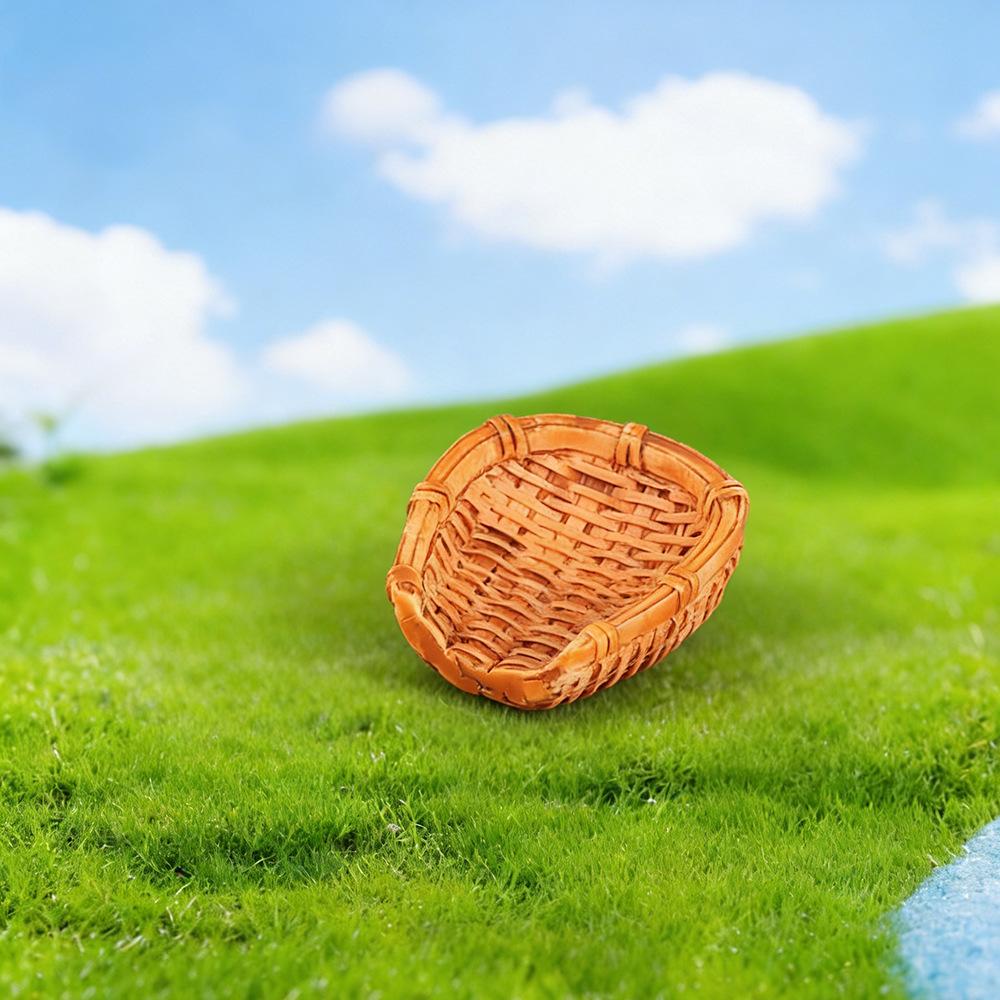 Mini Faux Woven Basket Tray for DIY Craft Decoration