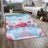 Tappeto Tappetino Decorazione per Casa Soggiorno Camera da Letto Divano Zerbino, Tappeto per Area Bambini Tappetino Antiscivolo con Uccello Flamingo Rosa Cartoon Foresta Pluviale