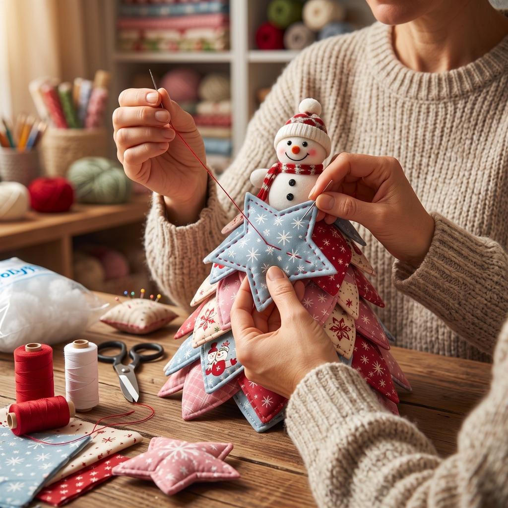 Christmas Tree Patchwork Sewing Kit - Fabric Set for Holiday Decoration