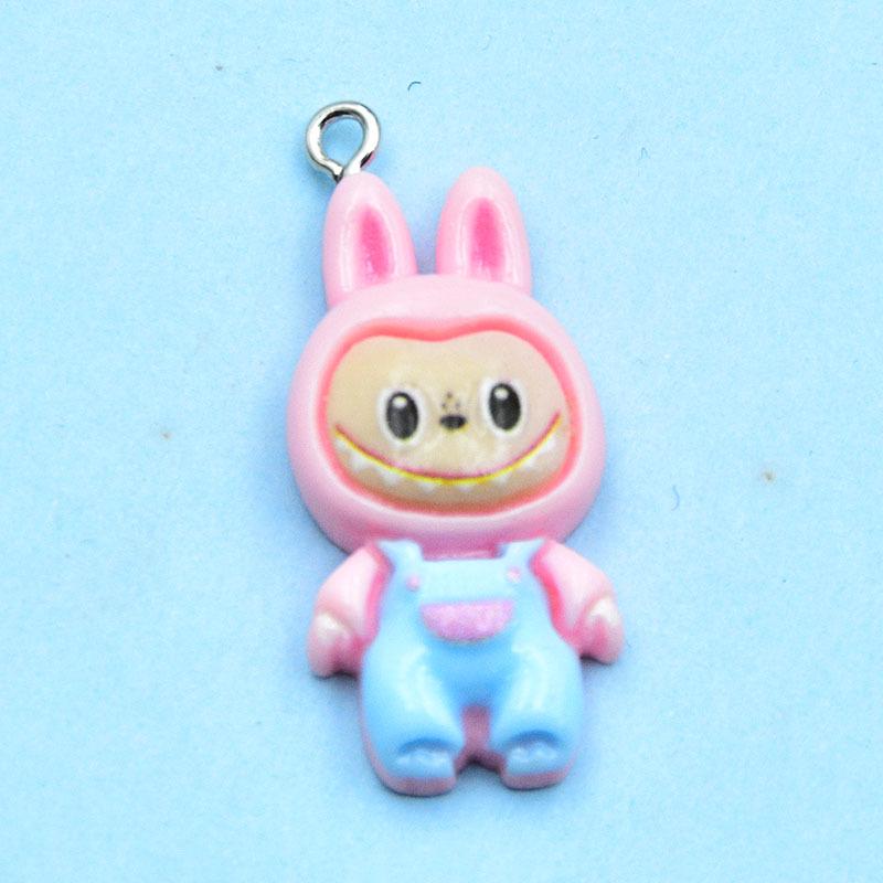 Colorful Cartoon Resin Rabbit Pendant for DIY Jewelry