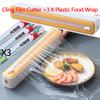 Frischhaltefolienspender mit Schiebeklinge Wiederverwendbarer Lebensmittelverpackungsschneider Haushalt Frischhaltefolienschneider Nachfüllbarer Frischhaltefolienspender