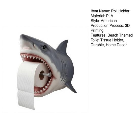 Schildkröte/Hai Toilettenpapierhalter, Wandmontage Rollenhalter, Einfache Montage Wasserdicht Feuchtigkeitsbeständig Toilettenpapierhalter