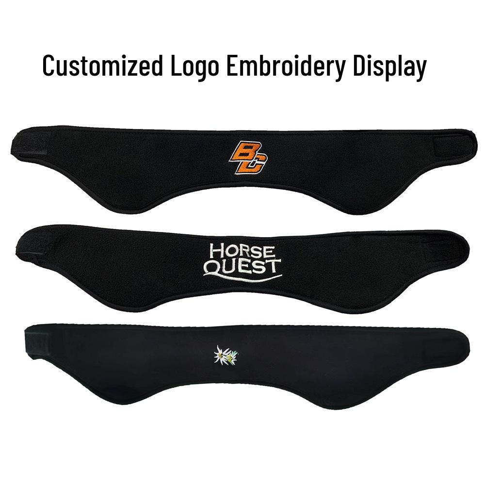 Double Layer Fleece Embroidered Ear Warmer Headband
