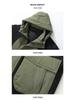 Trendy Hooded Patchwork Down Jacket for Couples: Autumn/Winter, Two-Way Zipper, 90% White Duck Down, Fashion Forward