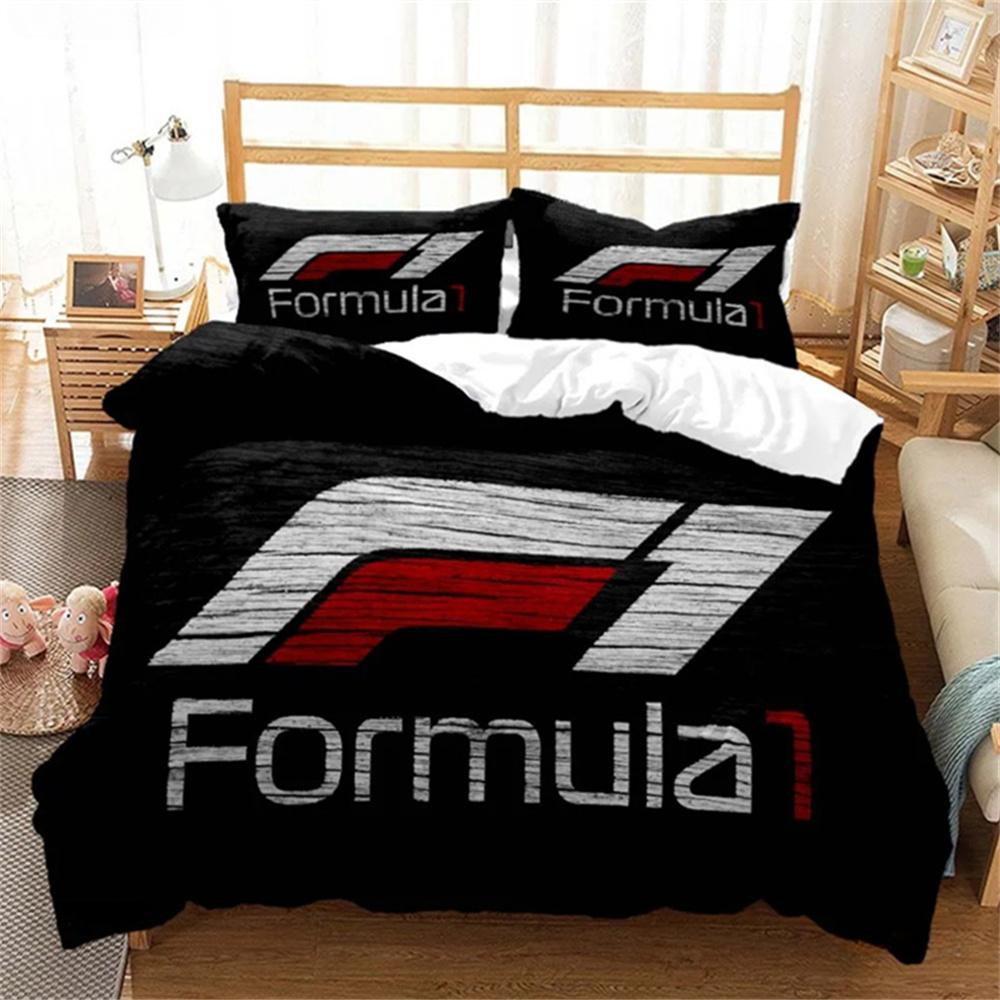 Formula 1 Racing Enthusiast Duvet Cover Comforter Bedding Sets Soft Quilt Cover and Pillowcases Teens Single/Double/Queen/King