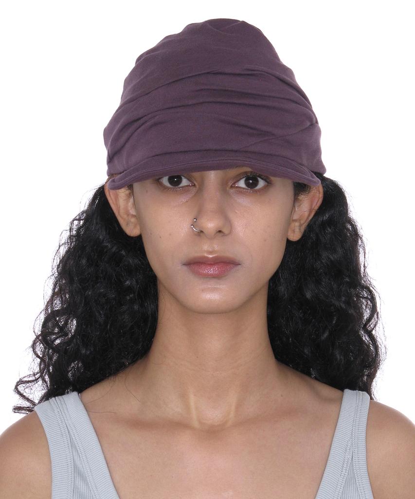 PARTIMENTO WOMEN Luched Drape Hat_Dark Plum