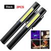 Portable Multifunctional UV Flashlight LED Pen Light Built-in Battery USB Rechargeable Waterproof Work Lantern with Magnet