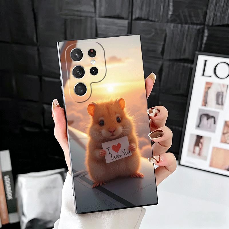 

Funny Cute Pet Hamster Soft Phone Case for Samsung Galaxy S26 S25 Edge S24 Ultra S23 Plus S22 S21 FE S20 Black Cover Back Shell Samsung S26 Ultra