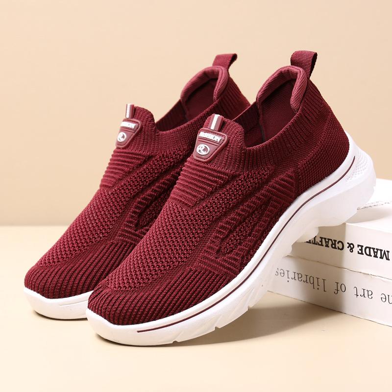 Women's shoes spring new sports shoes women's comfortable and breathable fly-woven mesh casual shoes women's breathable and comfortable