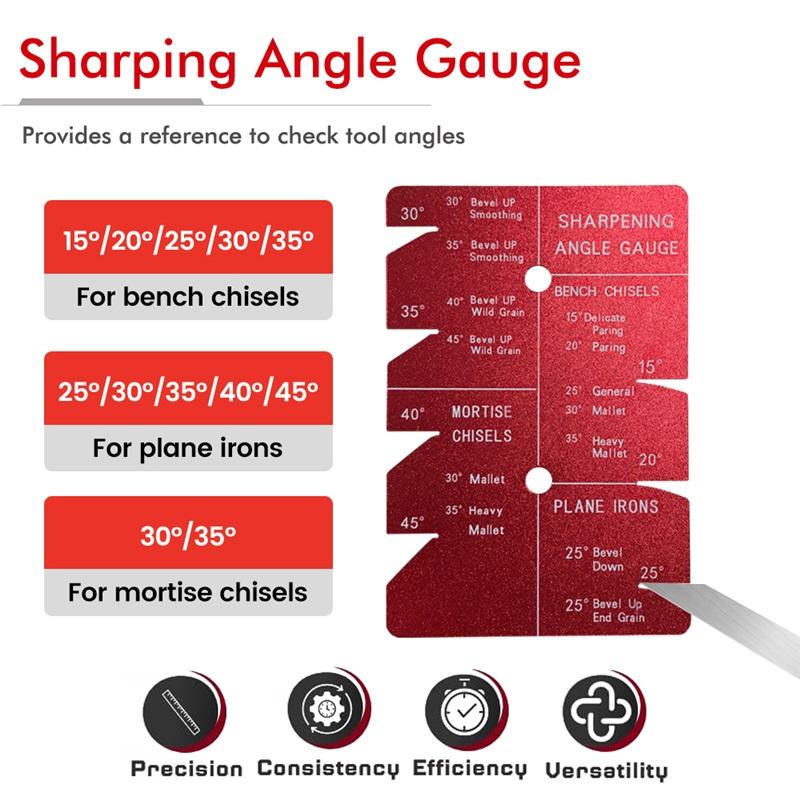 Professional Sharpening System Honing Guide with Angle Gauge, Universal Sharpening Holder for Woodworking Chisels & Plane Blades