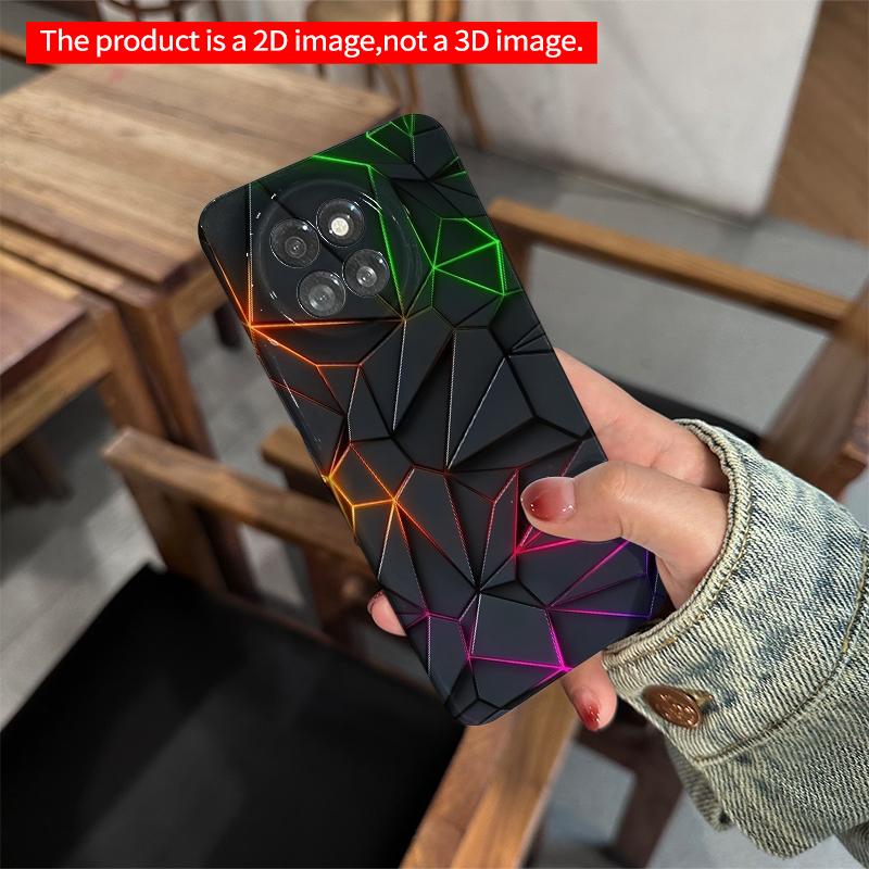 2DFlat Xiaomi Redmi phone caseNeon Geometric Glow Phone Casesuitable for Redmi Note 11 12 13 14 A3 K80 15 17 Ultra
