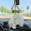 Wool Lily of the Valley Pendant - Handwoven Car Decoration.