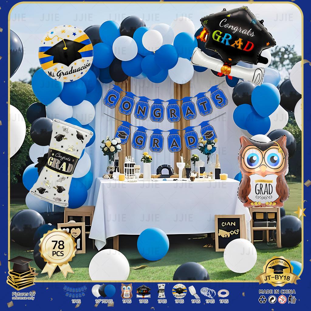 Graduation Party Decoration Balloon Graduation Season Decoration Doctor Hat Cartoon Aluminum Film Balloon Graduation Celebration Set