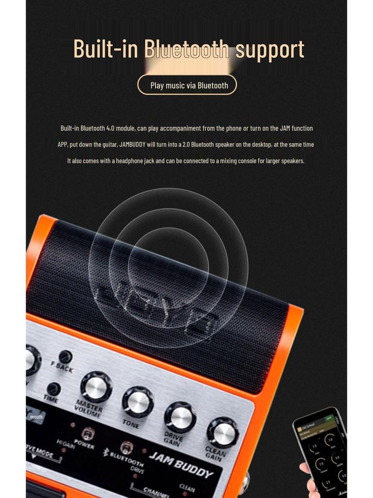JOYO Jam Buddy Bluetooth garsiakalbis ir gitaros efektų pedalas