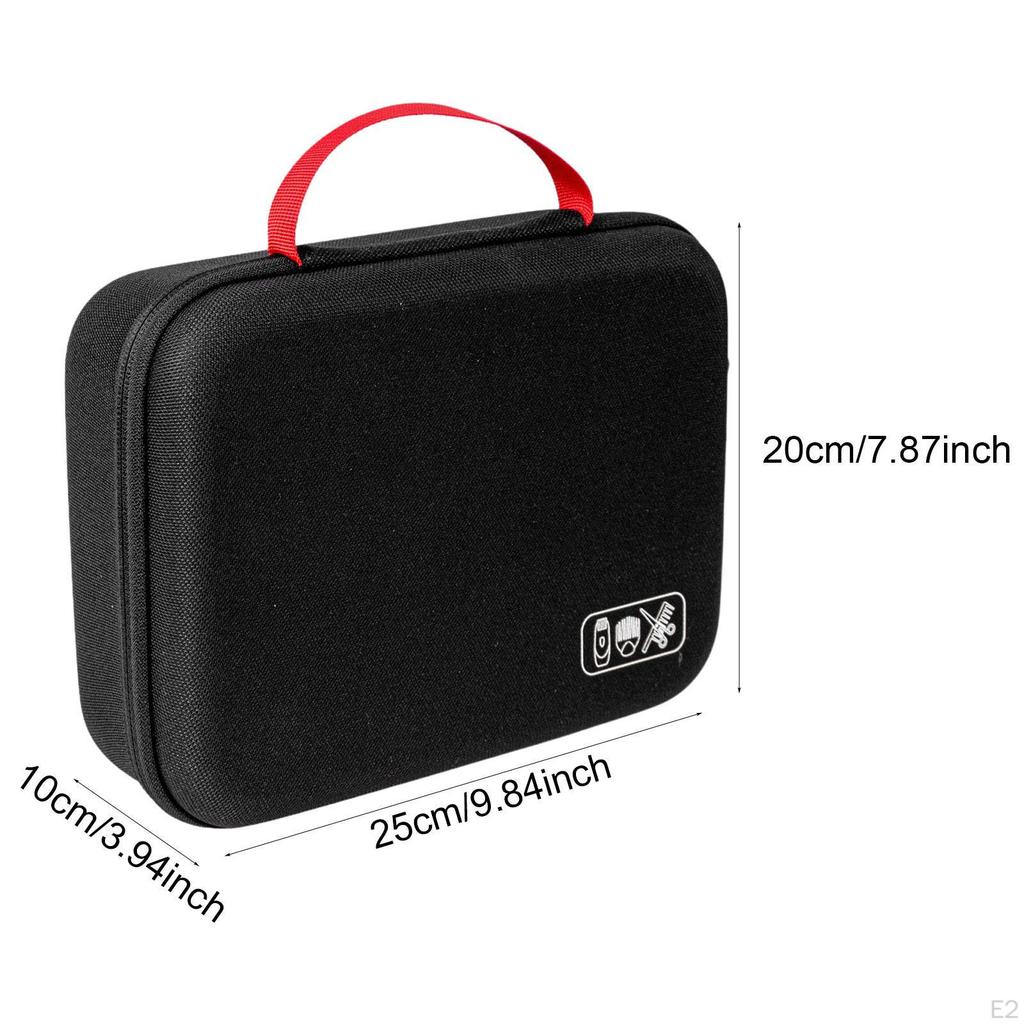 Hard Travel Case for Hair Black Portable Trimmer Organizer Storage Box Spacious Cutting Barber