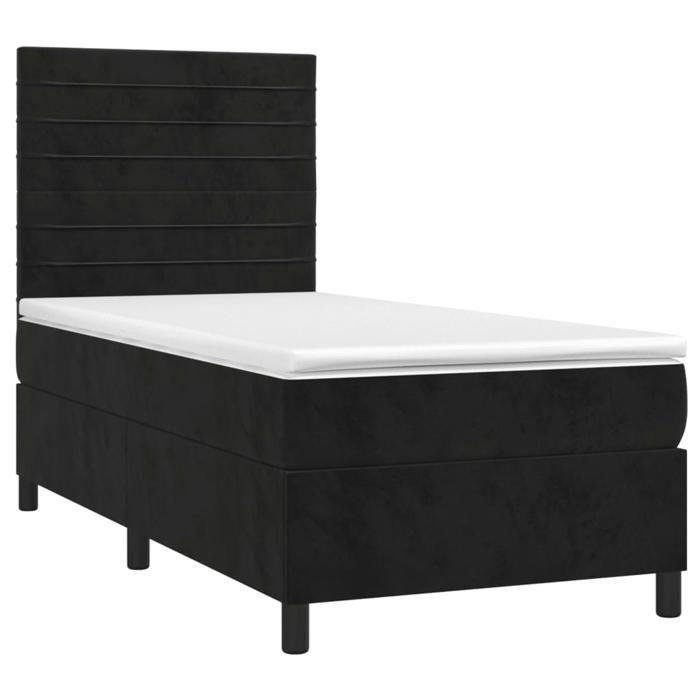 VidaXL Sommier à Lattes de Lit avec Matelas LED, Lit Rembourré, Lit Simple, Lit Adulte de Chambre à Coucher Intérieur, 3136151