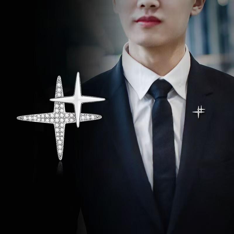 Men's Suit Brooch Groom Wedding Collar Flower Korean Version Wedding Collar Pin Suit Pin Brooch Simple Badge Accessories