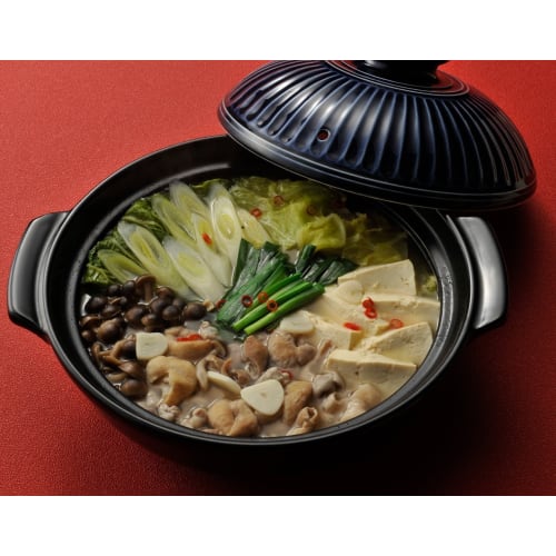 Ginpo Toki Chrysanthemum Design Banko Ware Earthenware Pot (No. 6 / Lapis Lazuli / Single-Serving) "Next-Generation Earthenware Pot that Adds Elegance