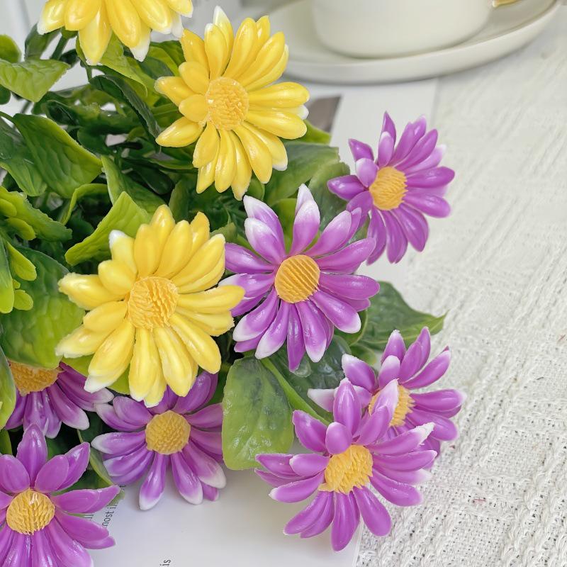Realistic Spinach Chrysanthemum & Daisy Bouquet: Artificial Chamomile Flowers for Living Room & Outdoor Decor