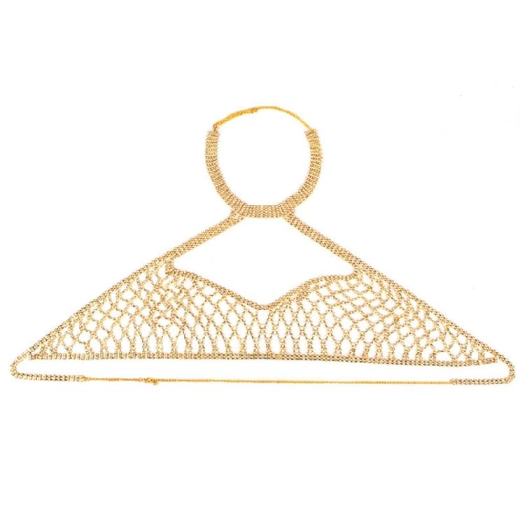Eye Catching Mesh Body Chain With Glitters Rhinestones Backless Sleeveless Clubwear Suitable For Travel And Photo Props