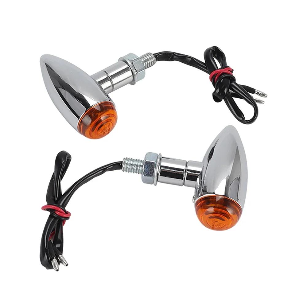 For Harley Touring Road Glide Sportster Bobber Chopper Motorcycle Bullet Turn Signal Indicator Light Universal Lamp 10mm Thread