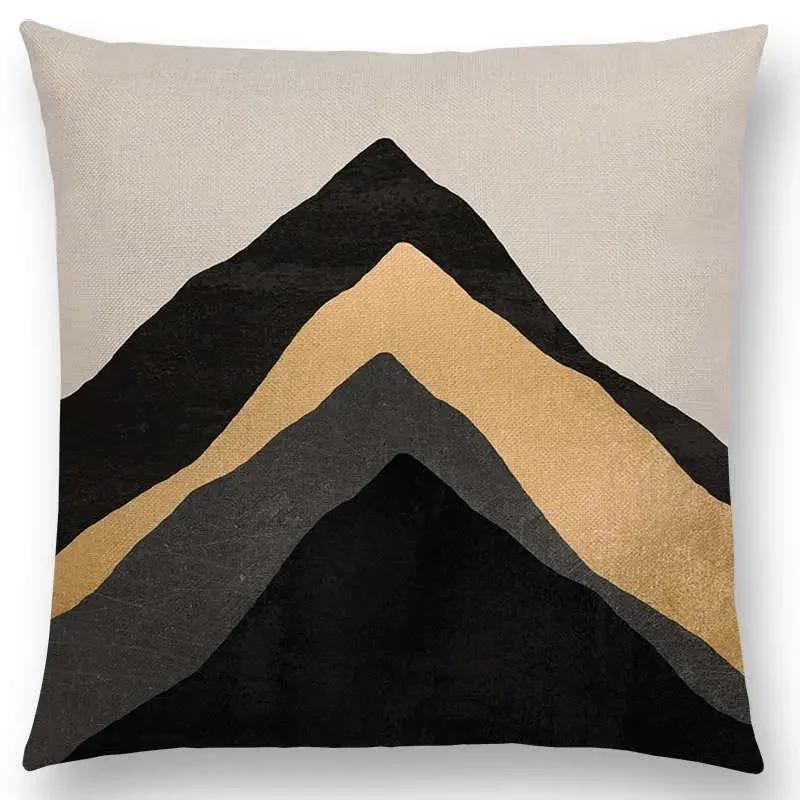 Neuer Sonnenaufgang Und Mond Verträumte Gipfel Farbenfrohe Berge Welt Abstraktes Geometrisches Muster Kissenbezug Auto Sofa Dekokissenbezug