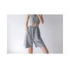 Lockere, gerade Sport-Waffel-Shorts mit mittlerem Bein, Sommer-Hottie, hoch taillierte, lässige Viertelhose mit weitem Bein