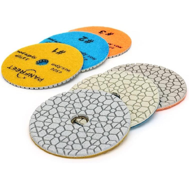 3 Step Diamond Polishing Pads 4-inch Wet for Granite Marble Quartz Concrete