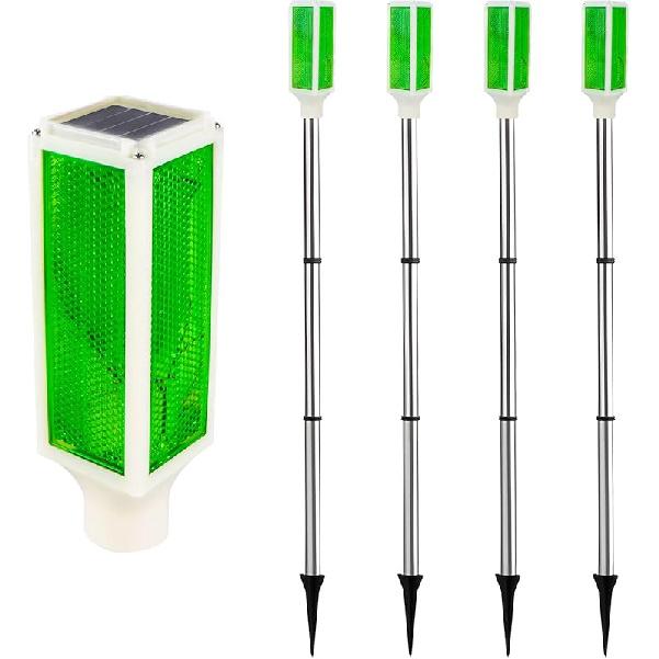 Aolyty Solar Lights Outdoor, Waterproof Driveway Markers Reflective, Warning Flash Light with 2 Lighting Modes, LED Solar Light 4 Pack for Parking