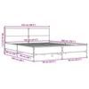 VidaXL Bed Frames Sonoma Oak 120x200 Cm Engineered Wood and Metal, Bed, Bedroom Furniture, Slatted Base, Bed 3279993