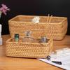 Ru Han Chinese Style Handwoven Rattan Rectangular Storage Basket