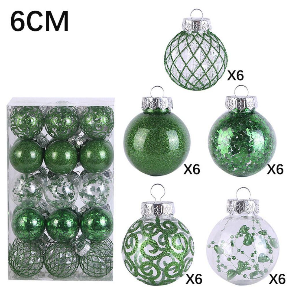 Plastic Christmas Tree Balls 6CM Xmas Baubles Fashion Christmas Ball Set  Home
