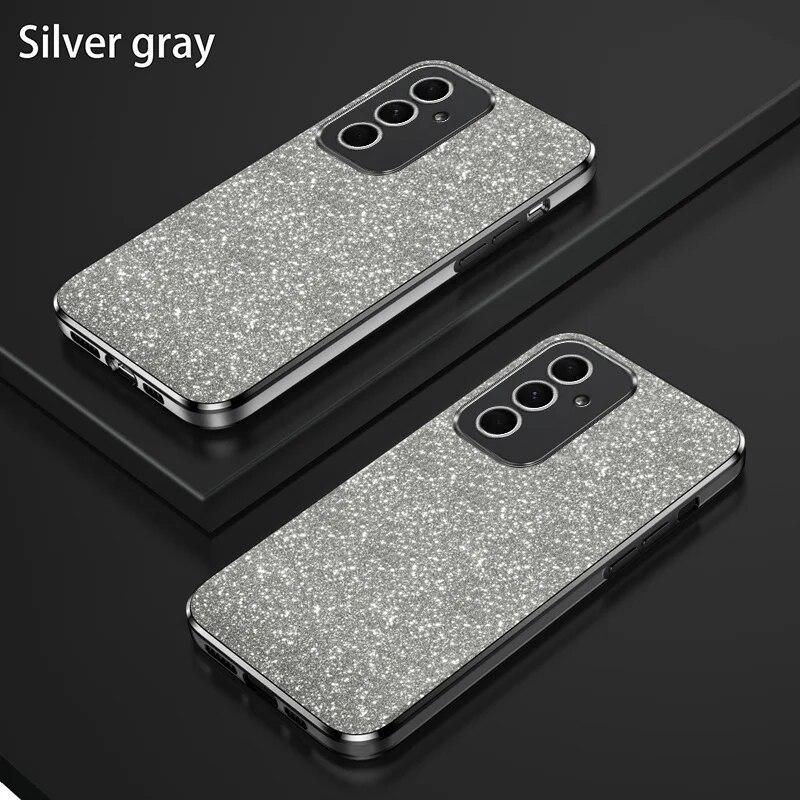 Luxury Gradient Glitter Plating Case For Samsung Galaxy A54 A34 A24 A14 A15 A05 A04 A53 A52 A23 A13 Silicone Protect Back Cover