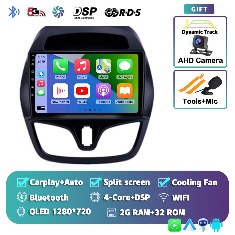 Android 14 Carplay Auto WIFI+4G Car Radio For Chevrolet Spark Beat 2015-2019 Multimedia GPS Video Player Stereo 2din Head Unit